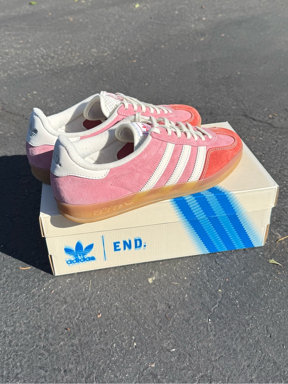 END. x adidas Gazelle Indoor “Laundromat” Pink Coral Gum Men’s Size 9.5 Sneakers
